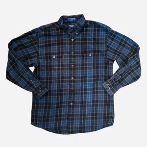 Pendleton Shirt Mens Medium Flannel Expedition Cotton Outdoors Blue Plaid